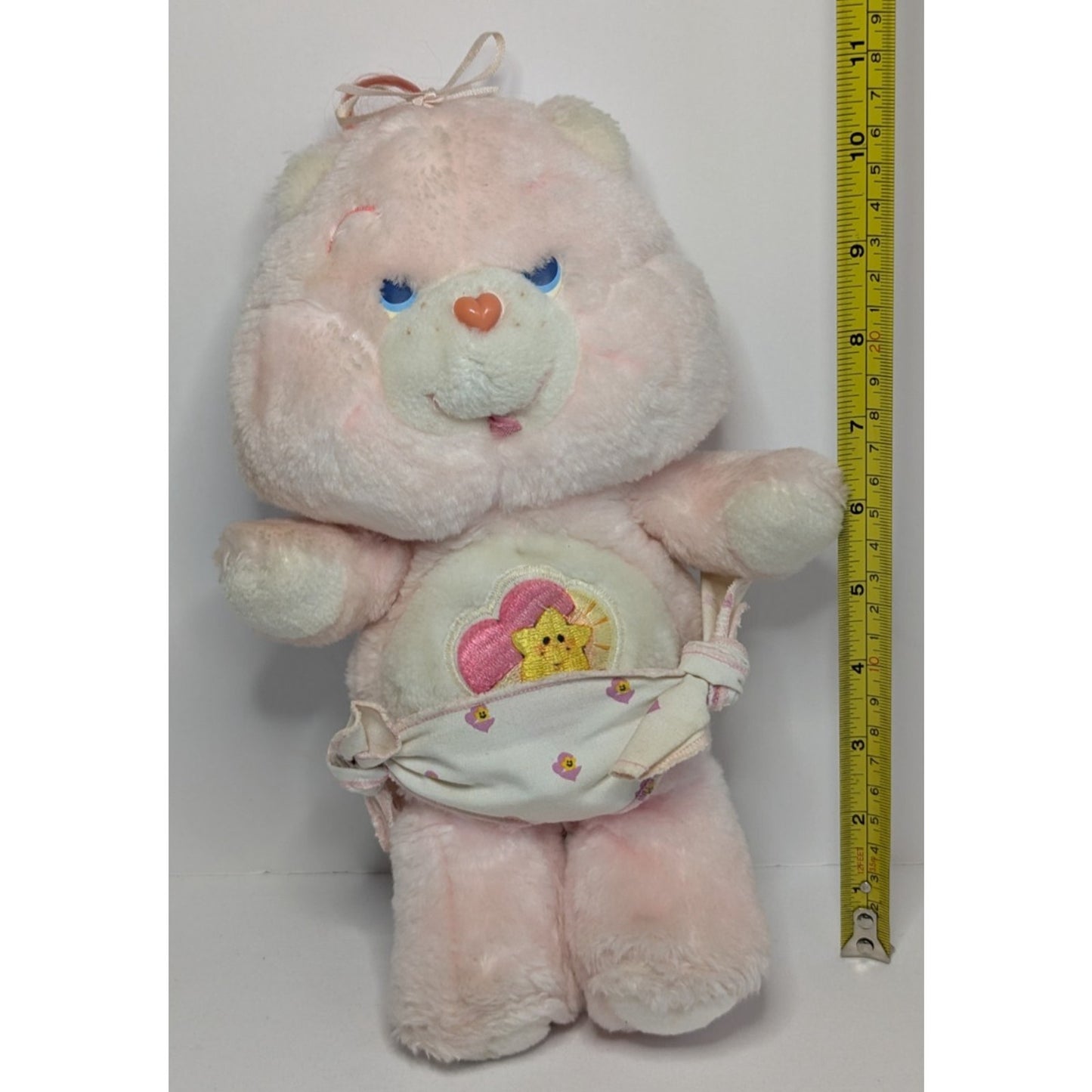 Vintage Care Bears BABY HUGS Plush 10.5" Pink Stuffed Animal Kenner 1983