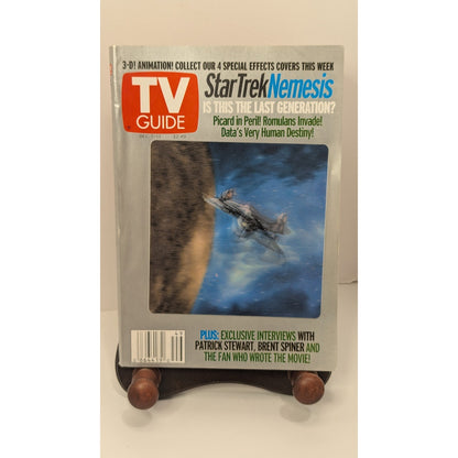 4 TV Guide Lot (Dec 7-13, 2002) Star Trek Nemesis 3-D Lenticular covers No Label