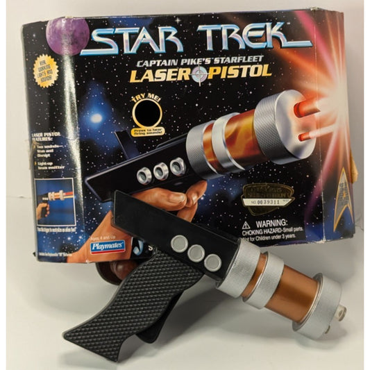 Vintage Playmates Star Trek Captain Pikes Starfleet Laser Pistol 1997 Working