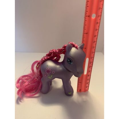 Vintage 2002 G3 My Little Pony Petal Blossom Purple Shimmer Pink Extra Long Hair