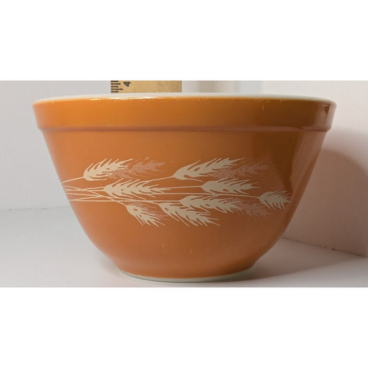 Vintage Pyrex Autumn Harvest Wheat Orange Mixing Bowl 750ML Ovenware #401