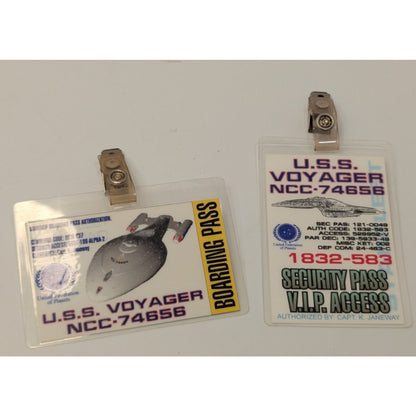 2 Vintage Star Trek Voyager Boarding Pass Security Pass VIP Access Costume