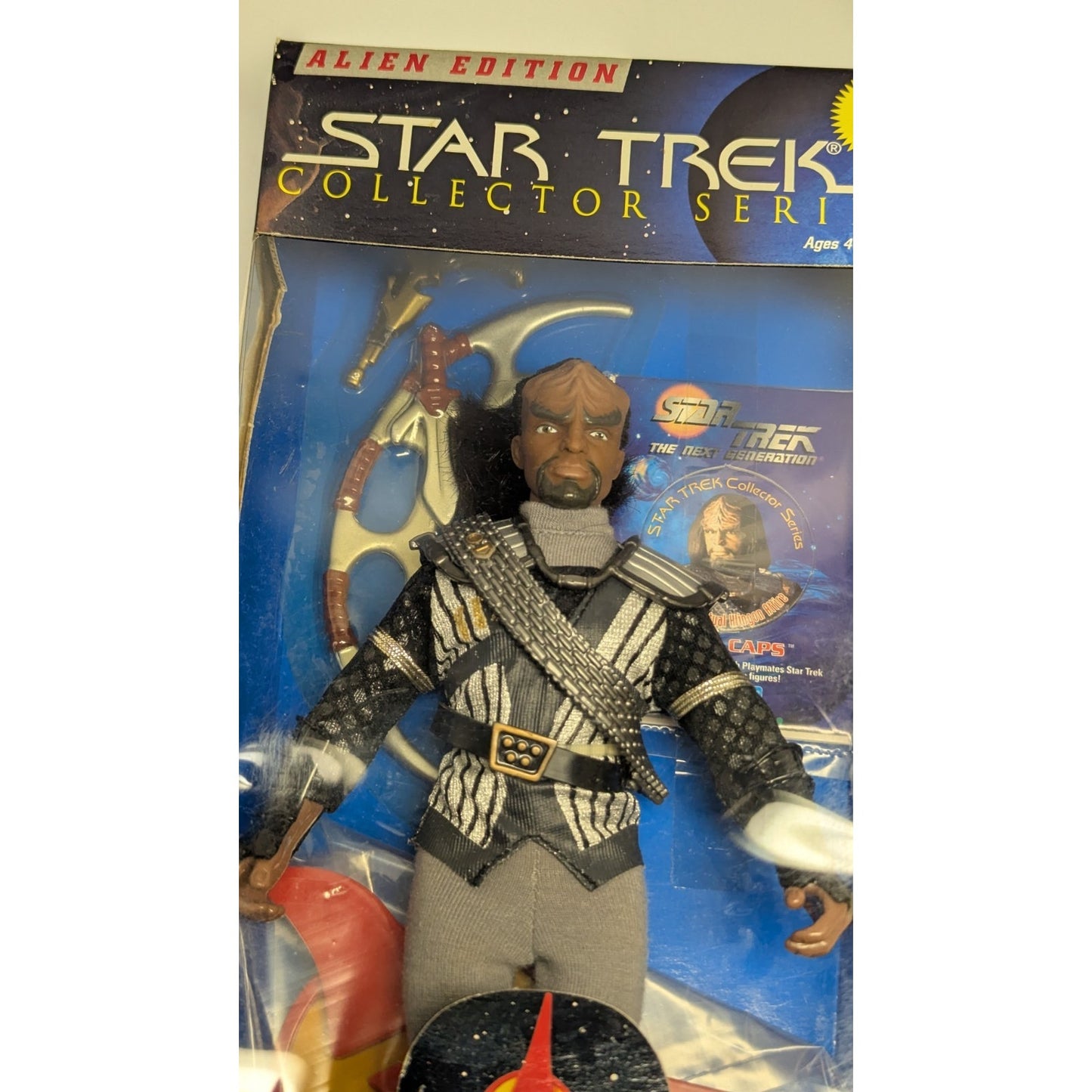 Star Trek DS9 Worf 9" Figure Playmates Toys 1995 Alien Edition Collector Series