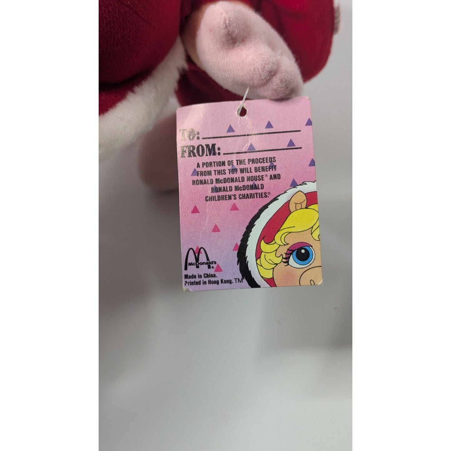 Vintage 1987 McDonalds Muppet Babies Plush Christmas Baby Miss Piggy W/Tag