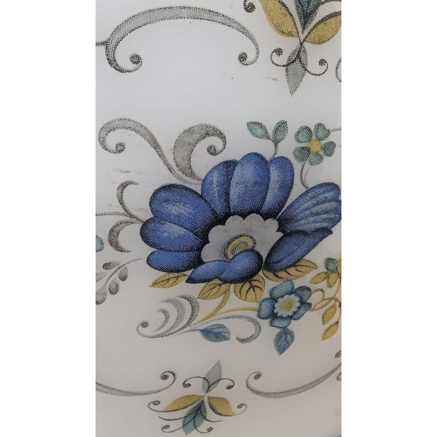 Vintage 8" Quoizel Abigail Adams Blue & White Glass Globe Shade w/ 4" Fitter