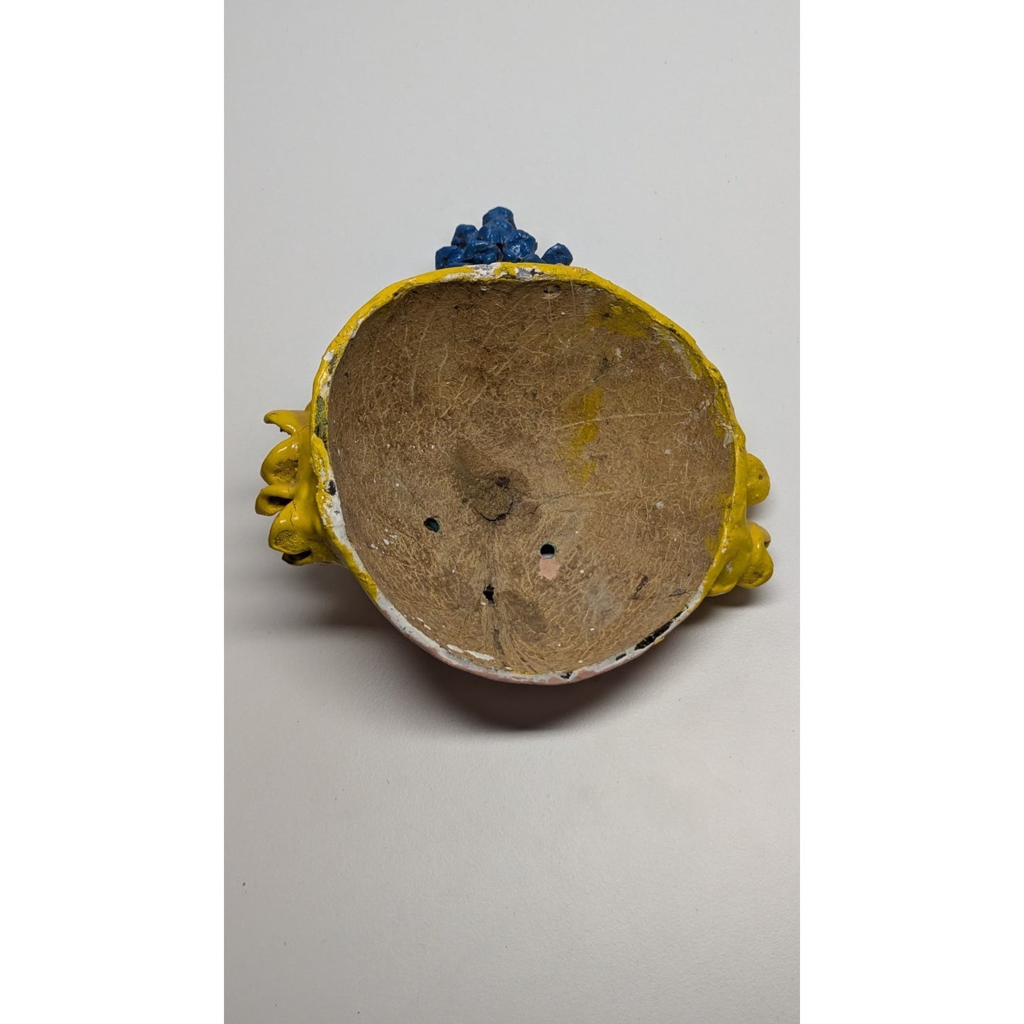 6" Vintage Mexico Oaxacan Hand Painted Handmade Leaf Face Folk Art Mask