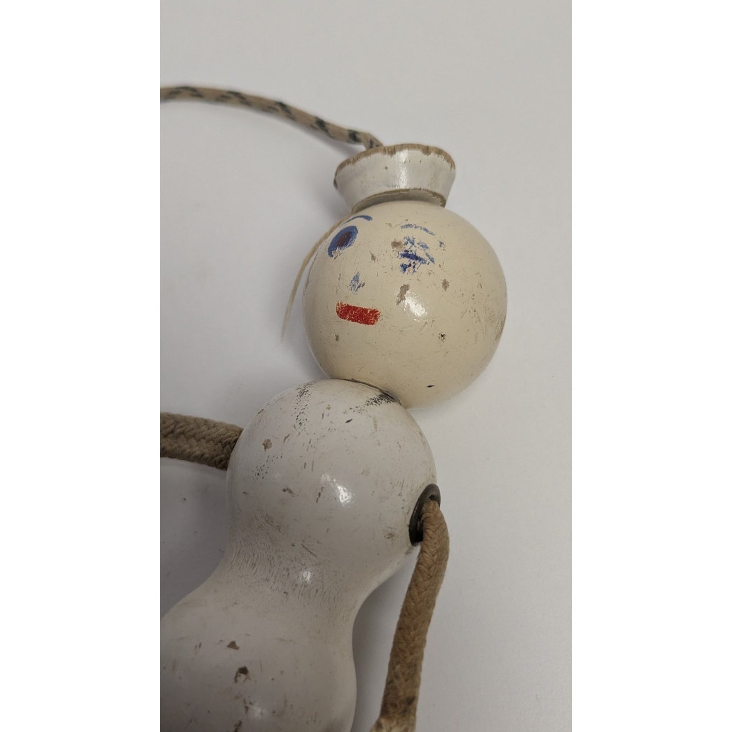 Antique 1920s TED TOY Bedford Mass 8" Wooden Sailor in White