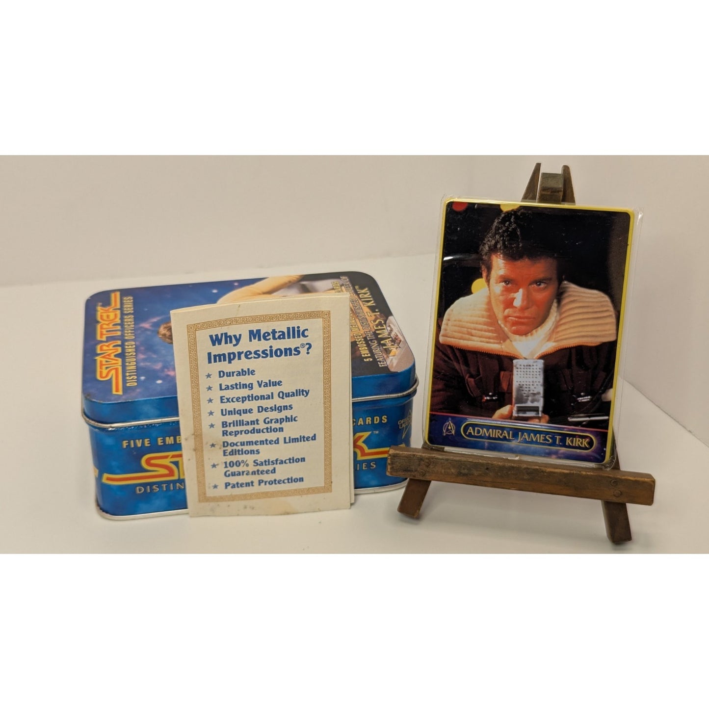 1997 Star Trek Distinguished Officers Series James Kirk Tin w/ Embossed Metal Cards