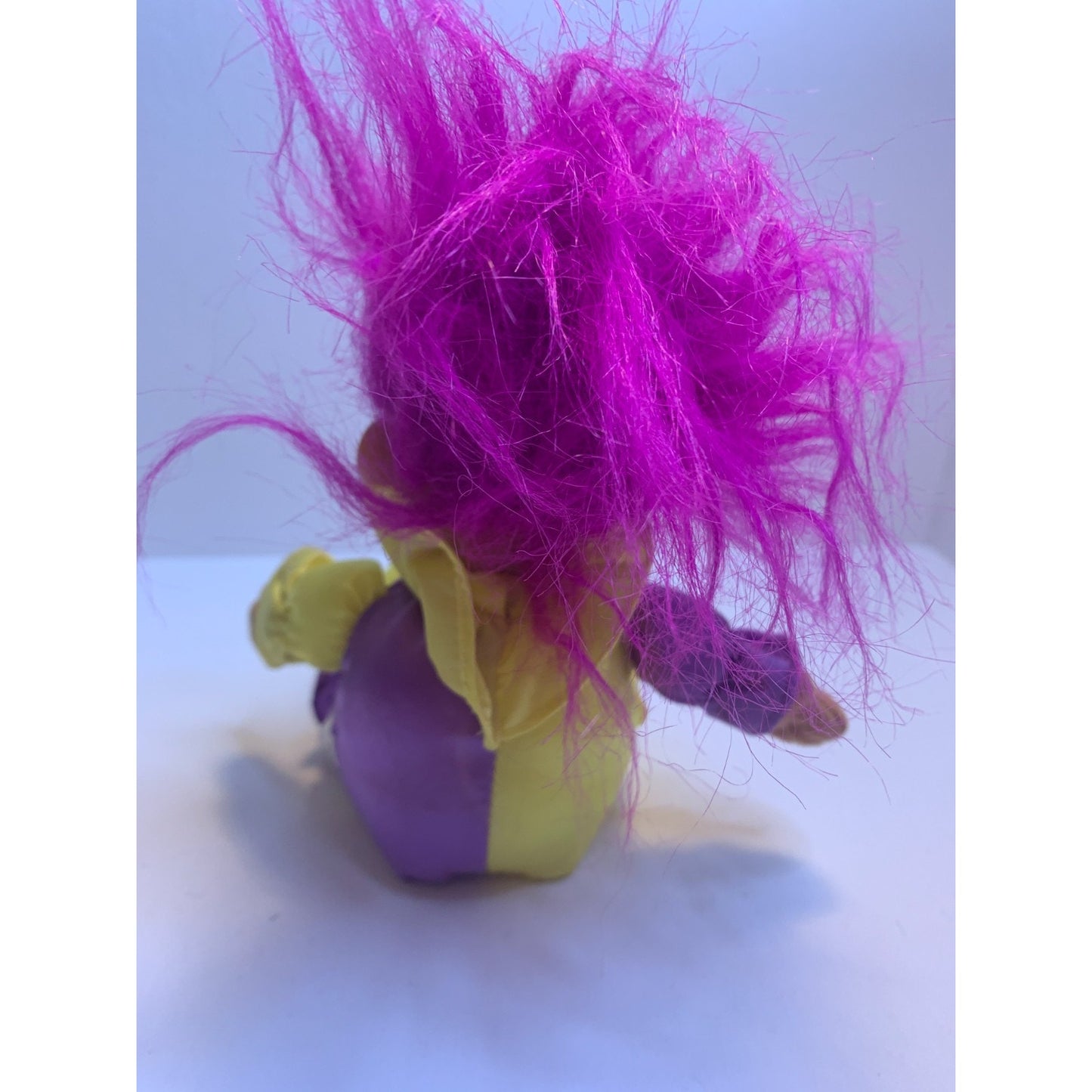 Vintage 1990s Russ Clown Troll 6" Soft Plush Doll Jester Outfit Sitting Purple