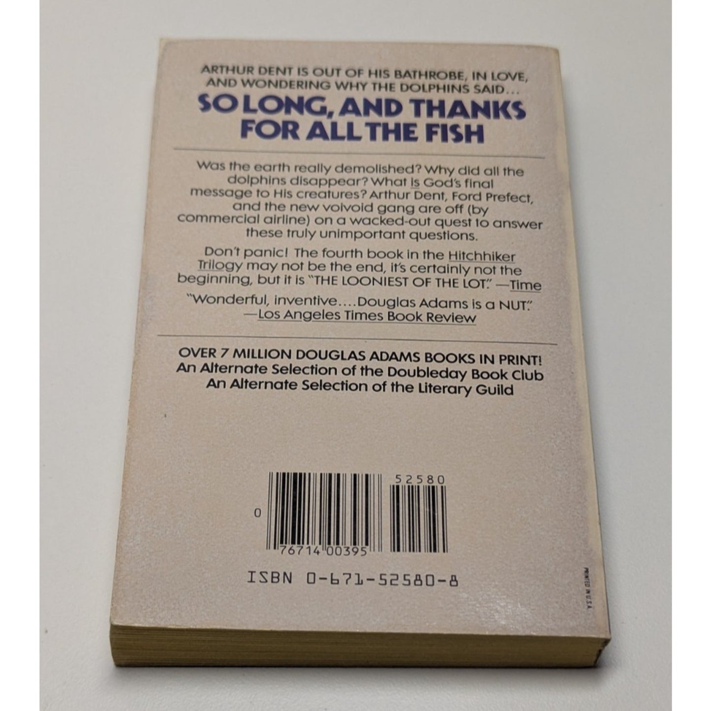 Vintage 1985 So Long/Restaurant at the end Hitchhikers Guide Adams 1st Pocket Books