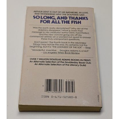 Vintage 1985 So Long/Restaurant at the end Hitchhikers Guide Adams 1st Pocket Books