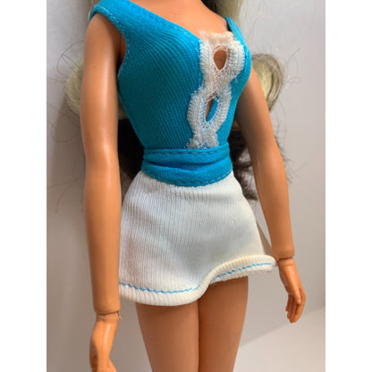 Ideal Tuesday Taylor Barbie Doll Vtg 1975 SWIVEL SCALP Brunette Blonde Org Dress