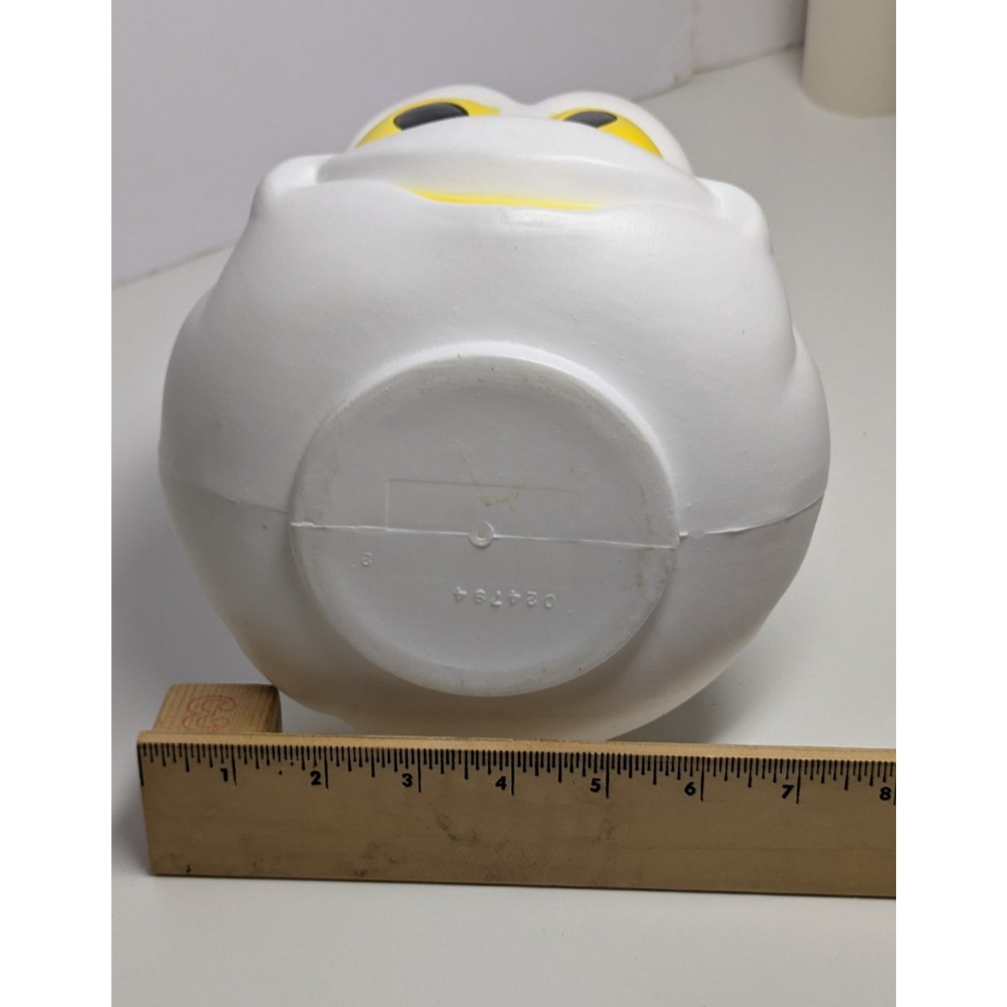 Vtg 7" Halloween Blow Mold Candy Bucket Trick & Treat Casper Ghost Yellow Eyes