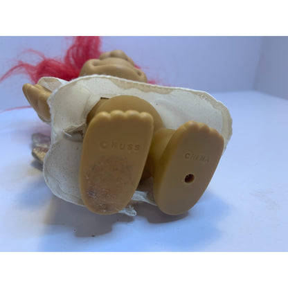 Vintage Russ Troll Doll Angel Christmas with Halo 18280 Red Hair 90s Toy 4”