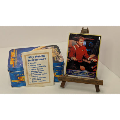 1997 Star Trek Distinguished Officers Series James Kirk Tin w/ Embossed Metal Cards