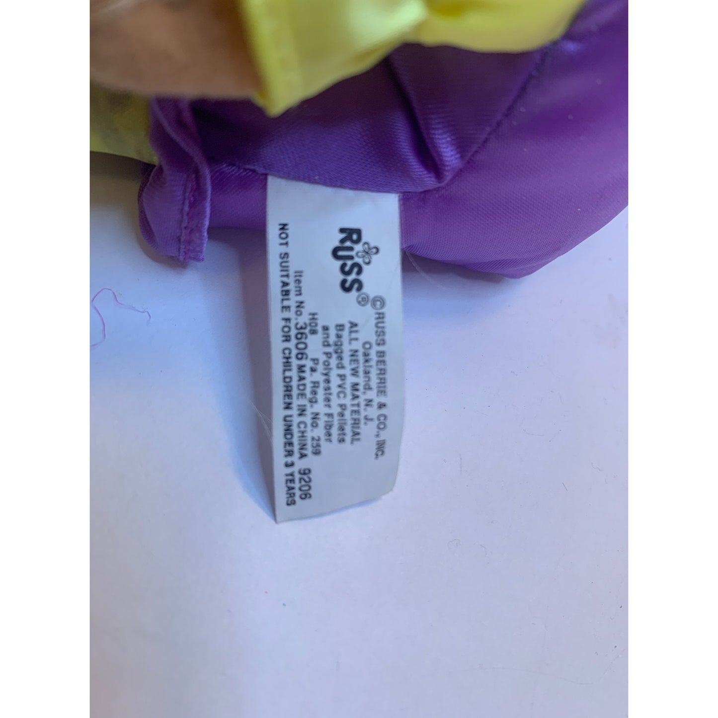 Vintage 1990s Russ Clown Troll 6" Soft Plush Doll Jester Outfit Sitting Purple
