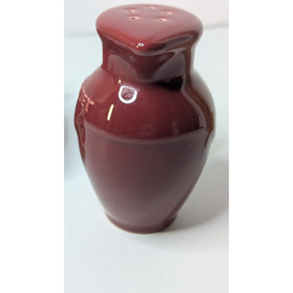 Le Creuset Burgundy Salt & Pepper Shakers 3.5" Jug with Handles