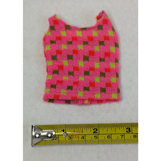 Vintage 1968 Barbie Mod Era Twist And Turn TNT Outfit #1160 Pink Knit Top Mattel