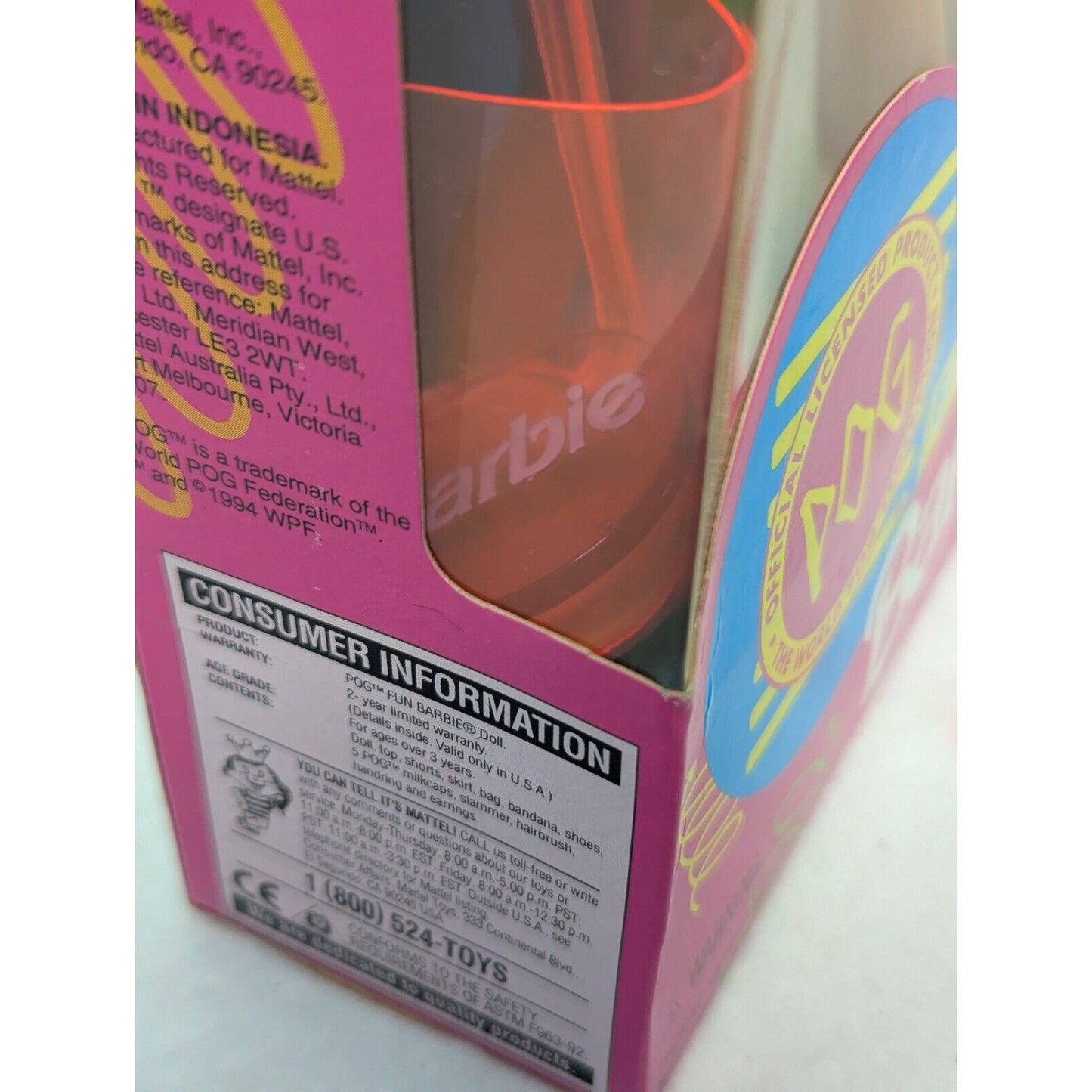 Barbie World POG Fun Doll Special Edition 1994 Mattel #13239