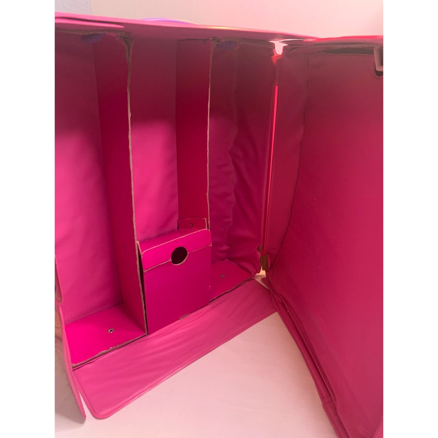 Vintage 1989 Mattel Barbie Doll Vinyl Pink Travel Carrying Case Wardrobe