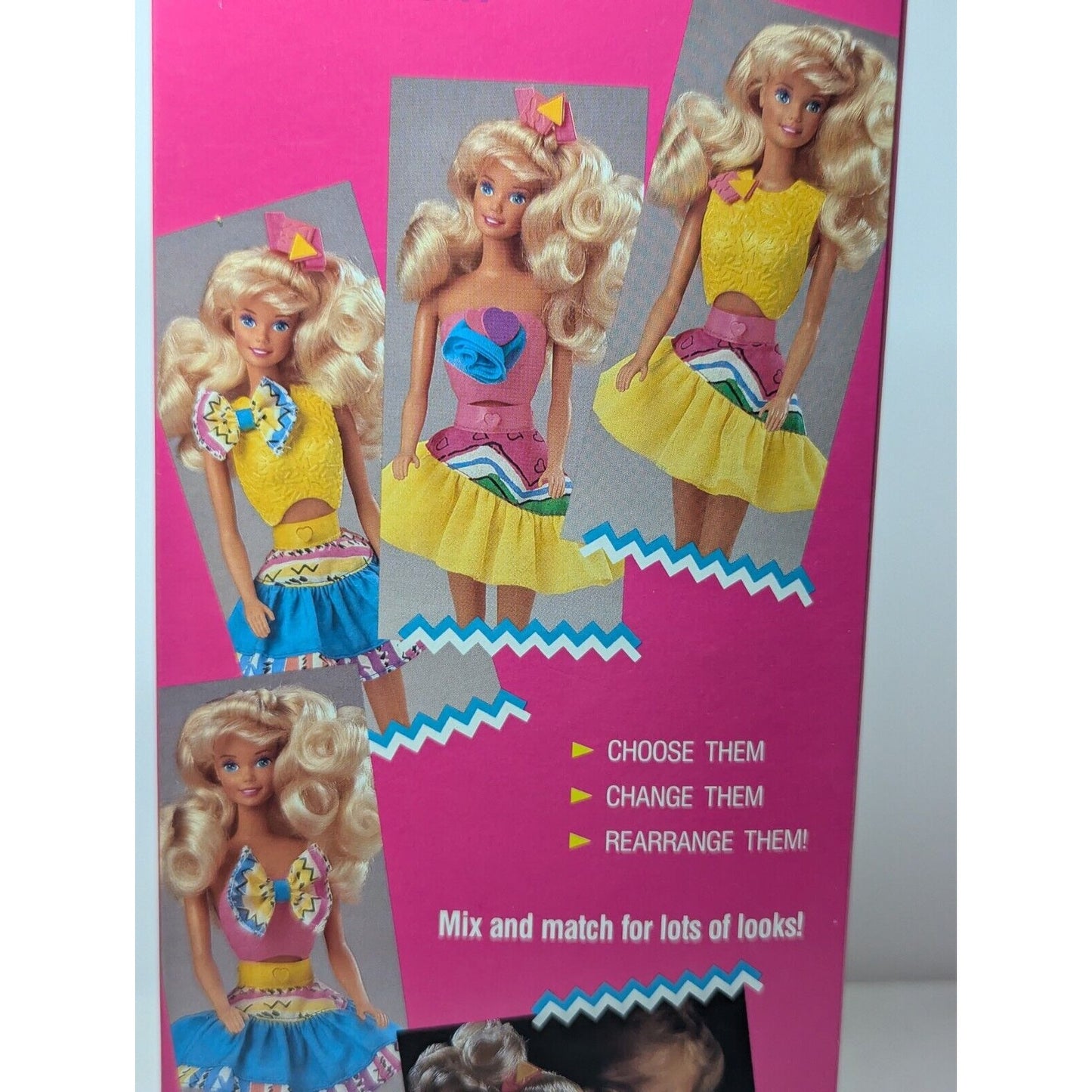 Vintage 90's Snap N Play Barbie Mattel Fashion Magic New In Box Orig Price Tag