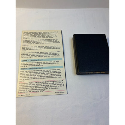 Atari 2600 7800 Basketball Video Game Cartridge + Manual TESTED CX2624