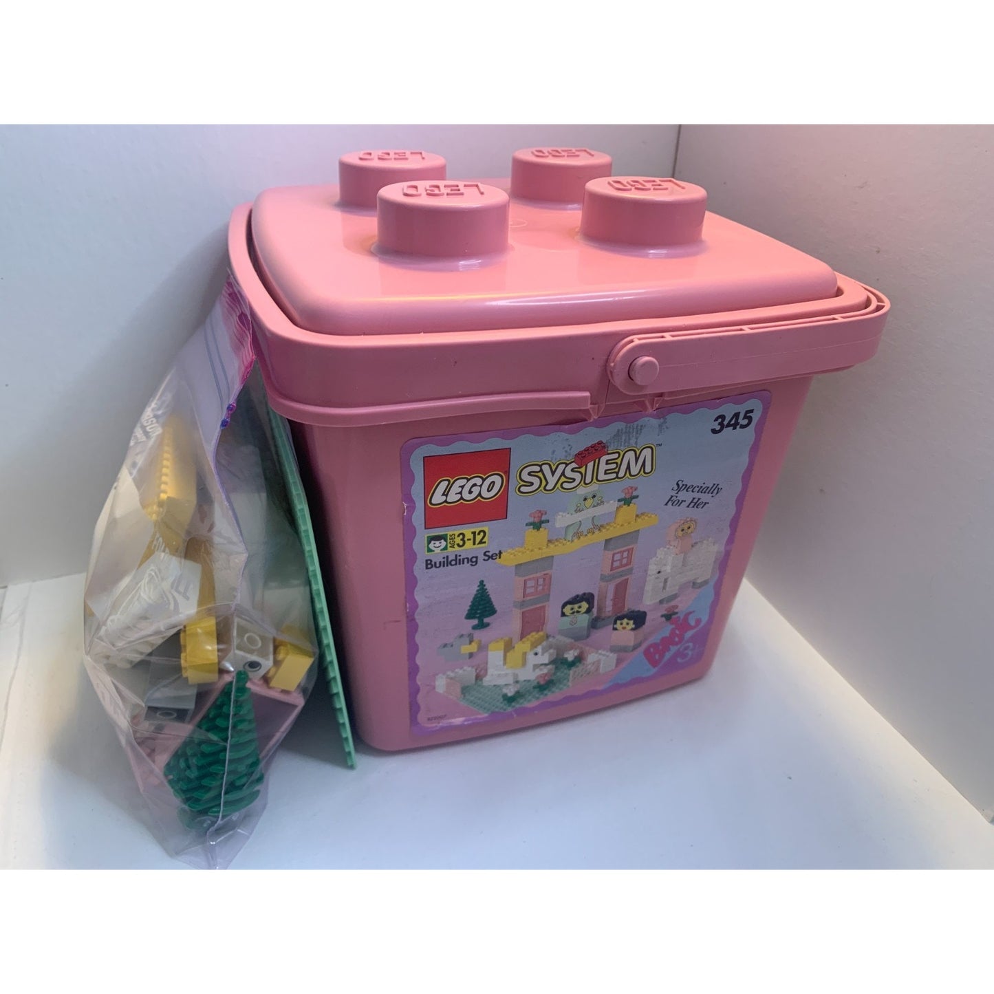Vintage 1994 LEGO SYSTEM 345 Pink Building Set Basic For Her Incomplete