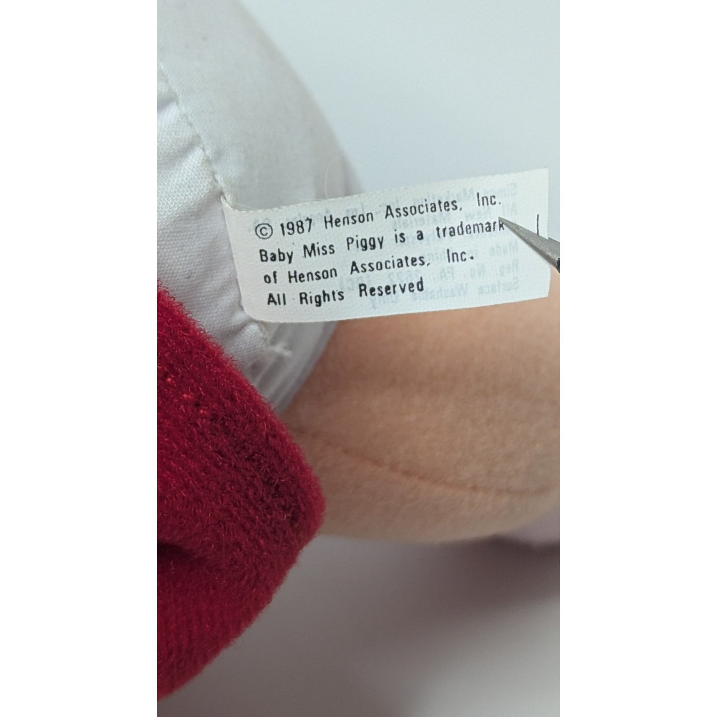 Vintage 1987 McDonalds Muppet Babies Plush Christmas Baby Miss Piggy W/Tag