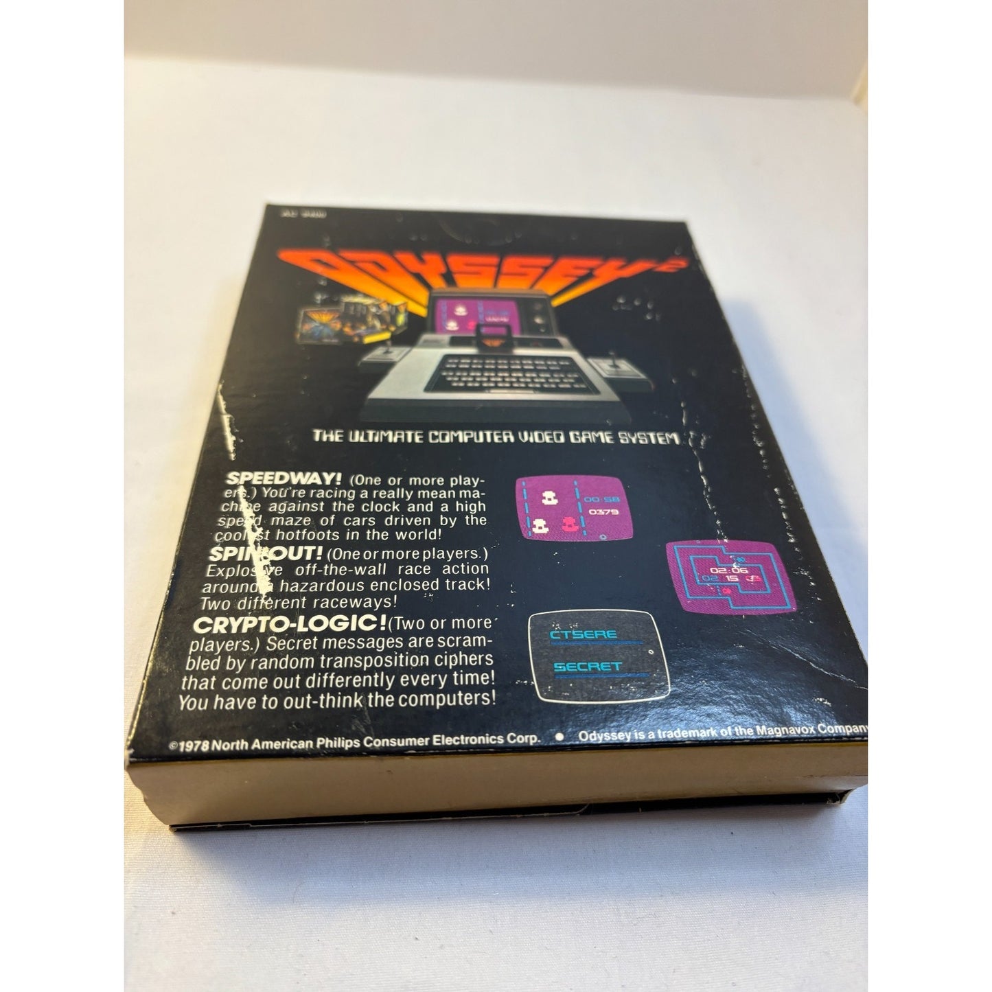 Speedway Spin-Out Crypto-Logic Game Odyssey 2 Magnavox 1978 Complete Tested B