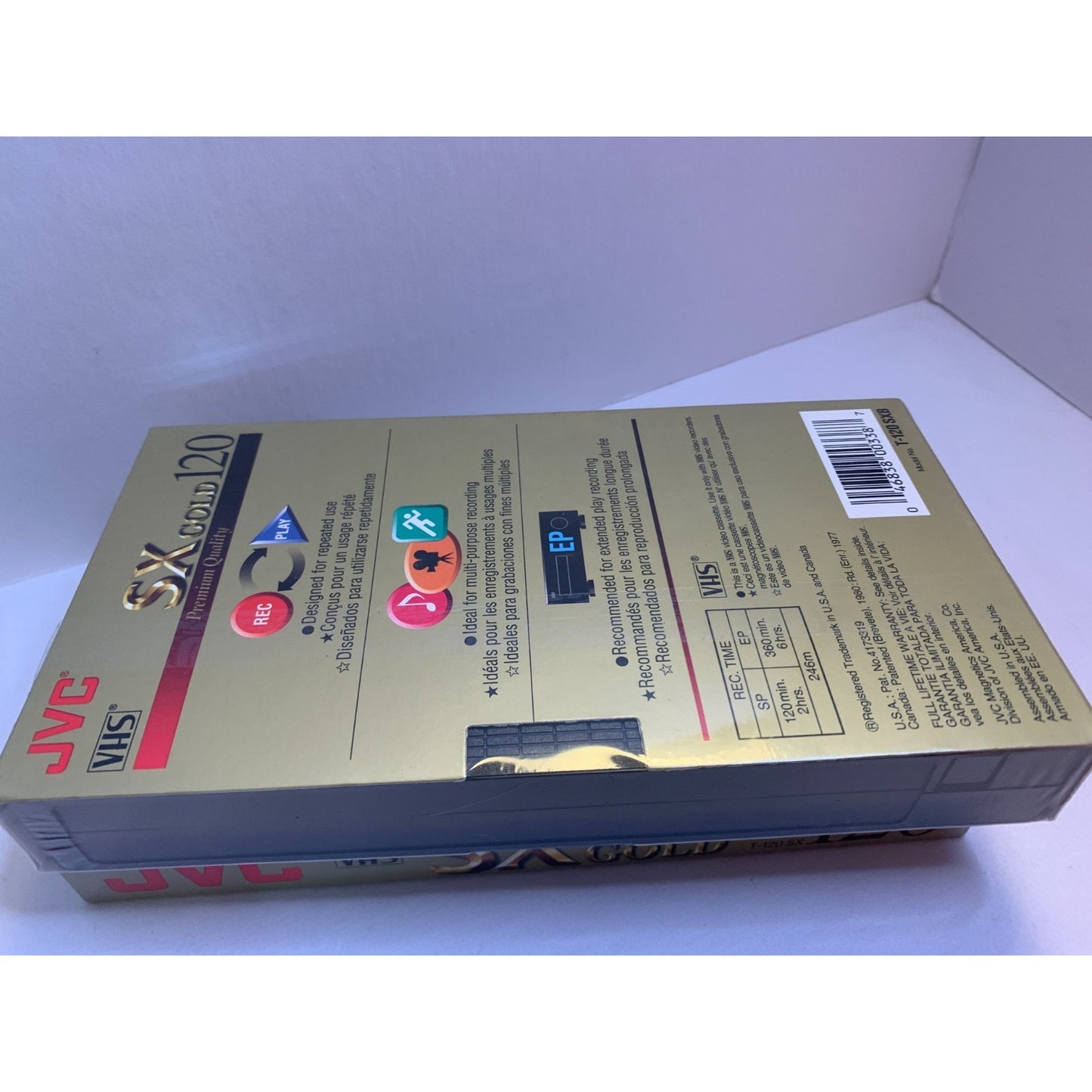 Lot of 2 JVC T-120 VHS TAPES Blank NEW SEALED Premium Quality SX Gold 6 Hours