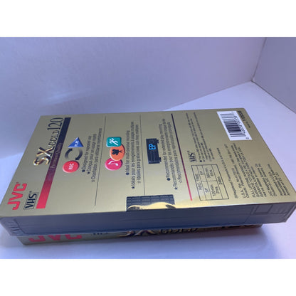 Lot of 2 JVC T-120 VHS TAPES Blank NEW SEALED Premium Quality SX Gold 6 Hours