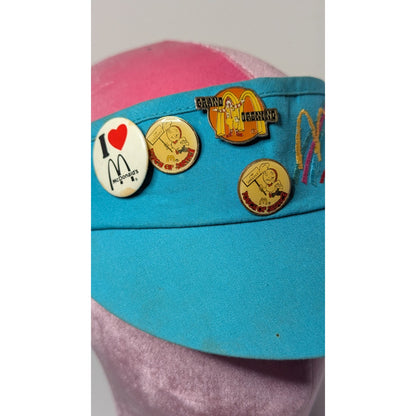 Lot of 8 Vintage McDonald's Lapel Pins Crew Promotions with 90s Rare Teal Visor