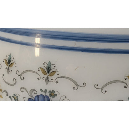 Vintage 8" Quoizel Abigail Adams Blue & White Glass Globe Shade w/ 4" Fitter