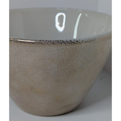 Vintage Georges Briard Gold Speckled Ambrosia Fire King Covered Bowl w/Lid