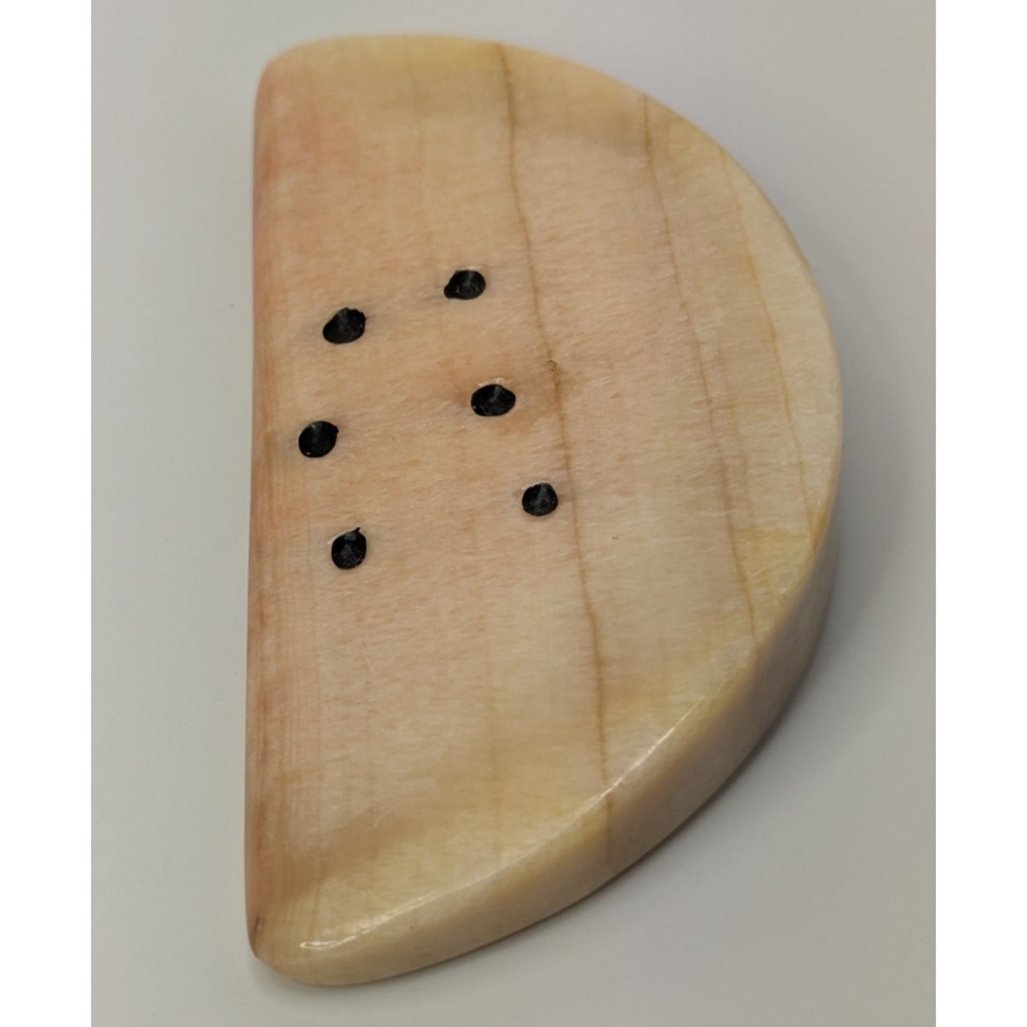 Vintage Italian Alabaster or Marble Hand Carved Stone Fruit Watermelon Slice 5"
