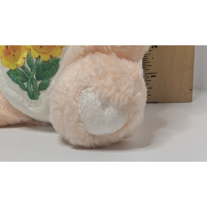 Care Bear FRIEND 6" Sitting Plush Peach Sunflowers Kenner 1983 Vintage 80s