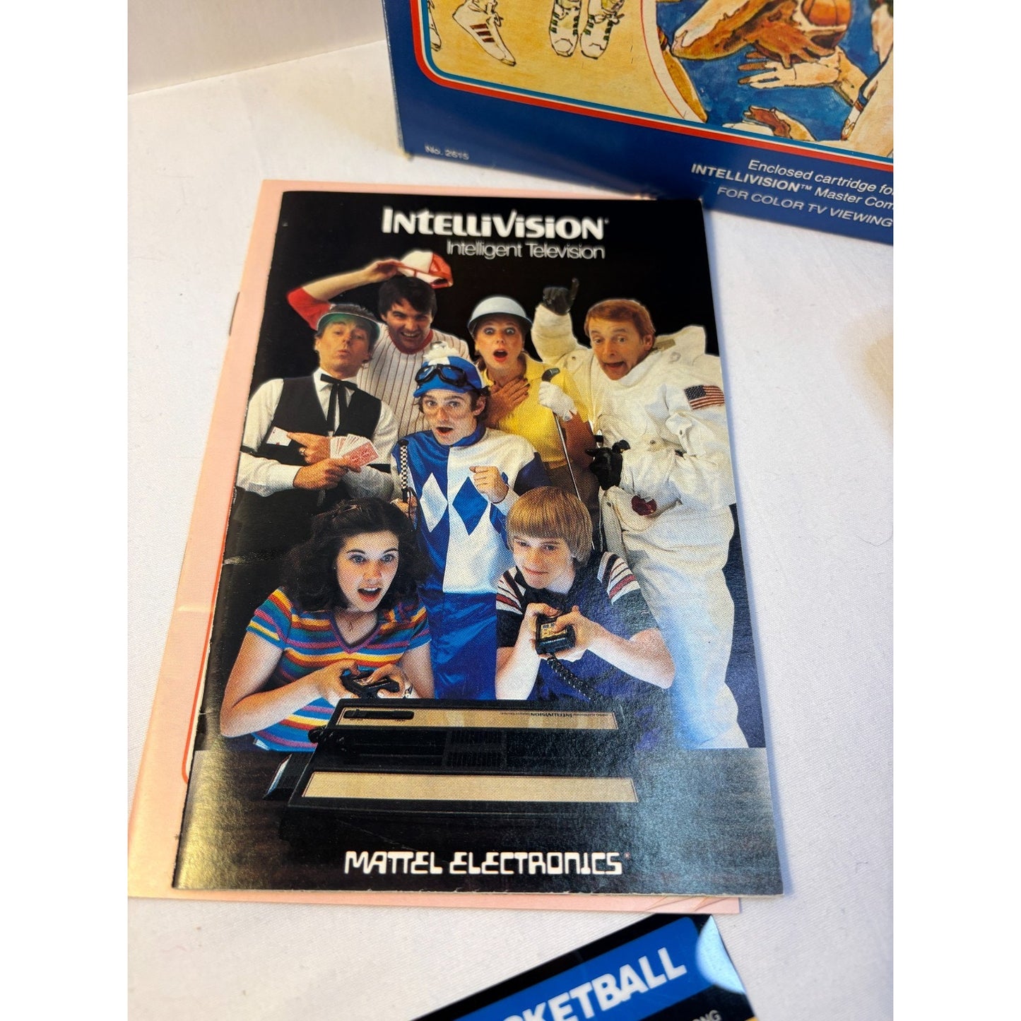 Intellivision NBA Basketball Game 1980 Complete in Box w/ Manual Overlays Tested
