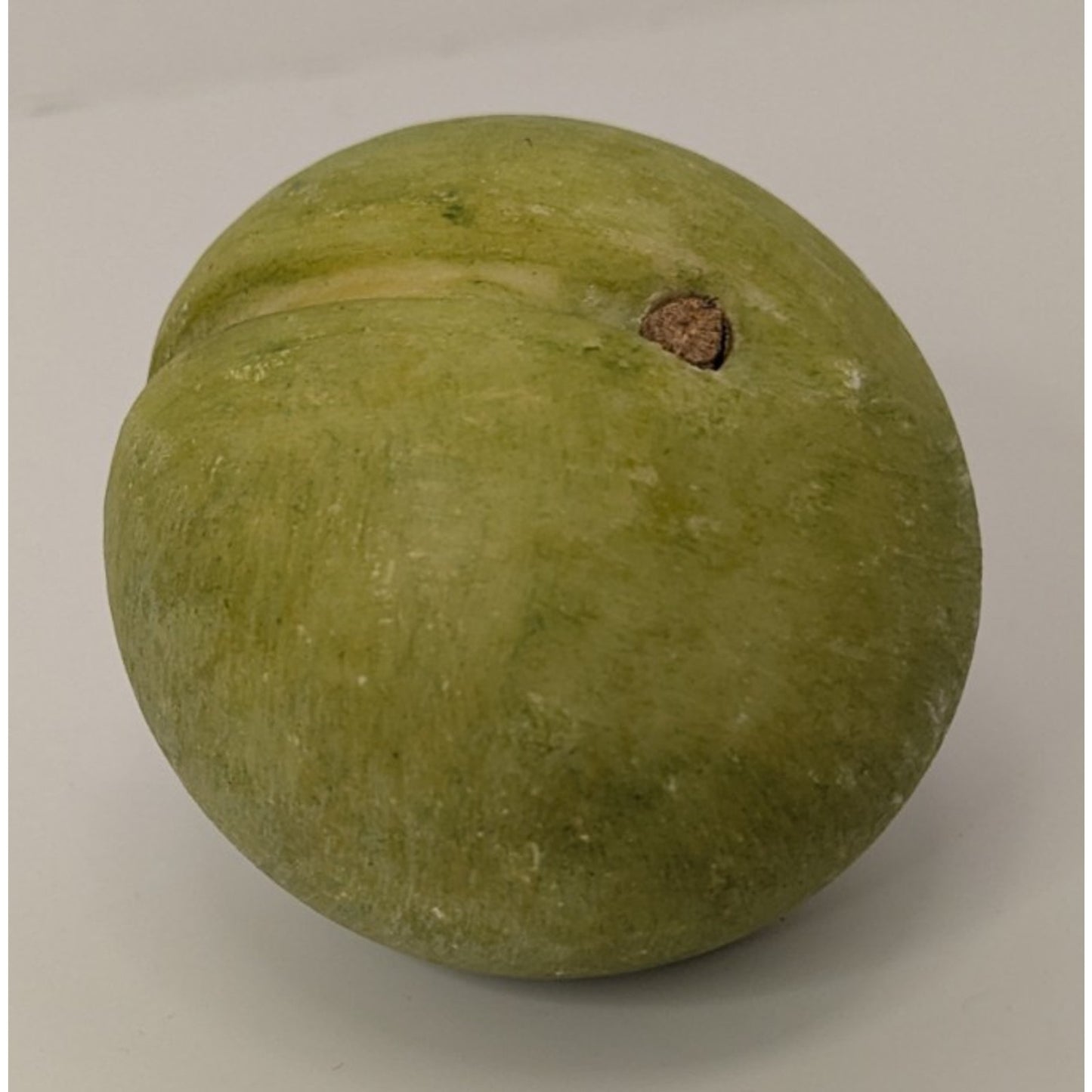 Vintage Green Hand Painted Italian Alabaster Stone Fruit Greengage Plum 9oz