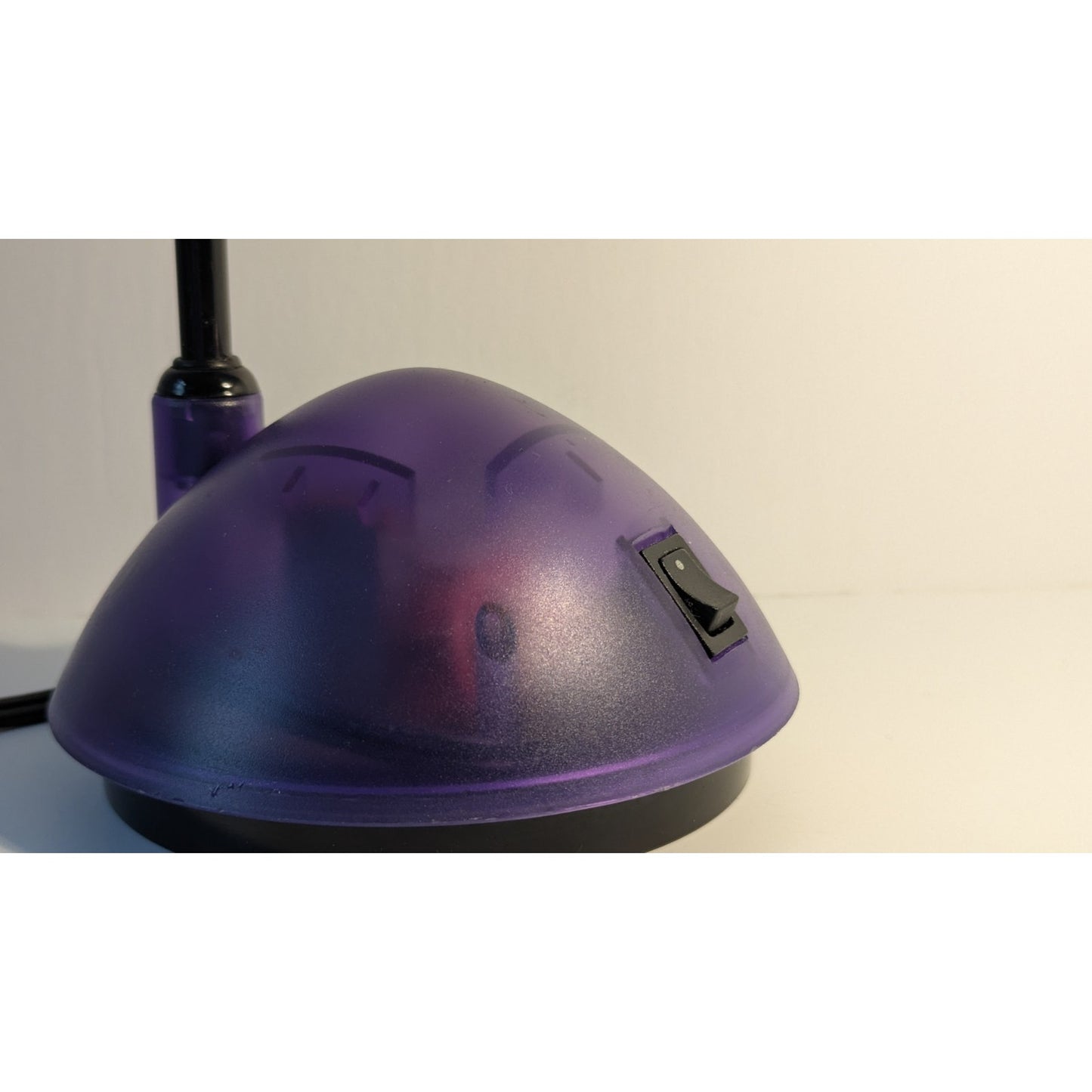 2000's y2K Purple/Black Clear Adjustable Bendable Gooseneck Round Desk Lamp
