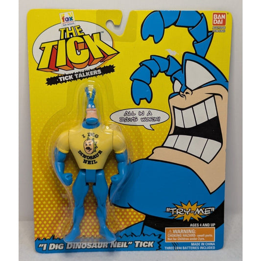Vintage Bandai 1995 Talking The Tick I Dig Dinosaur Neil Sealed Action Figure