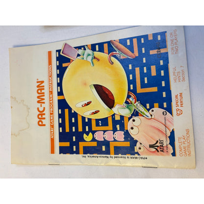Pac-Man Atari 2600 7800 Video Game Cartridge + Manual 1982 Tested