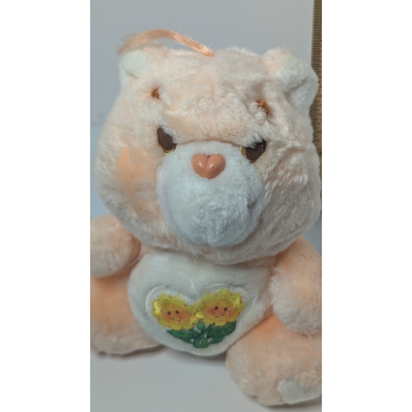 Care Bear FRIEND 6" Sitting Plush Peach Sunflowers Kenner 1983 Vintage 80s