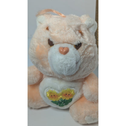 Care Bear FRIEND 6" Sitting Plush Peach Sunflowers Kenner 1983 Vintage 80s