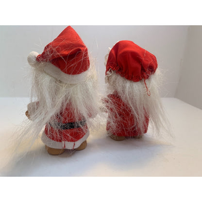 Vintage Pair Of Russ Troll Dolls Christmas Mr & Mrs Santa Claus 3"