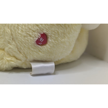 Vtg 1983 Kenner Care Bear Birthday Bear Plush Cupcake Belly Badge Yellow