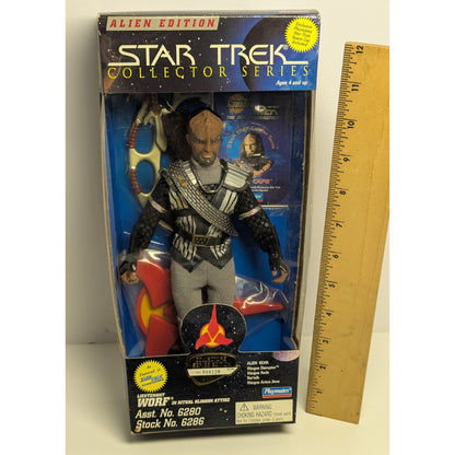 Star Trek DS9 Worf 9" Figure Playmates Toys 1995 Alien Edition Collector Series