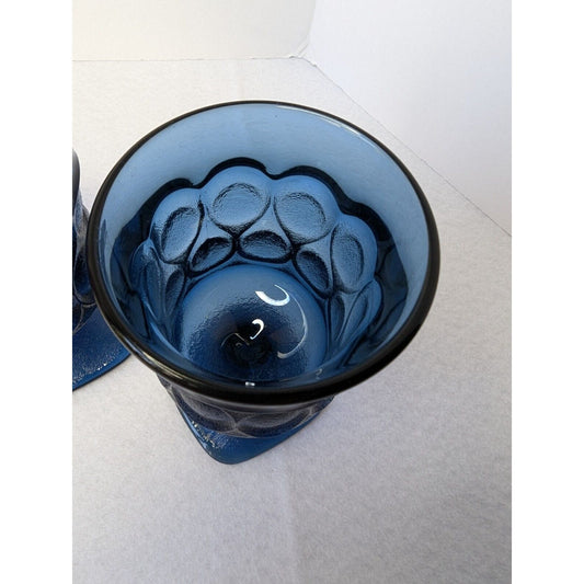 Set of 2 Vintage Noritake Spotlight Blue Square Base Goblet Small 4 3/4" Glasses