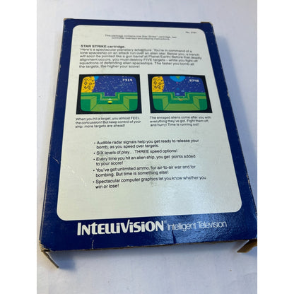 Star Strike Intellivision Video Game Mattel 1981 Complete CIB Box Tested Works