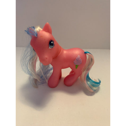 Vintage 2002 My Little Pony G3 Cotton Candy Pink White Blue Hair