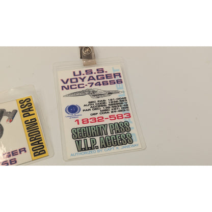 2 Vintage Star Trek Voyager Boarding Pass Security Pass VIP Access Costume